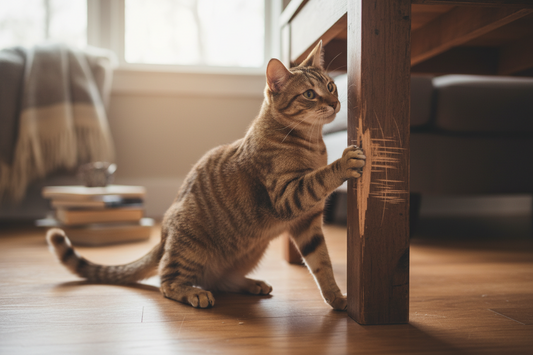 子猫は爪とぎを『見て覚える』